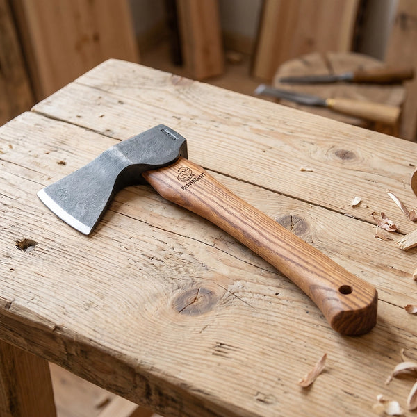 Bushcraft Carving Hatchet – Compact Multi-Purpose Steel Axe for Camping & Woodworking – AX1