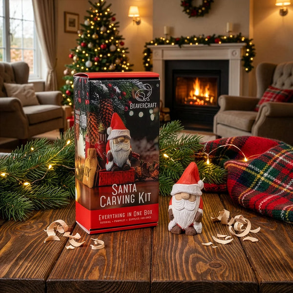 Santa Carving Kit – Complete Starter Whittling Kit for Beginners, Kids & Adults – DIY06
