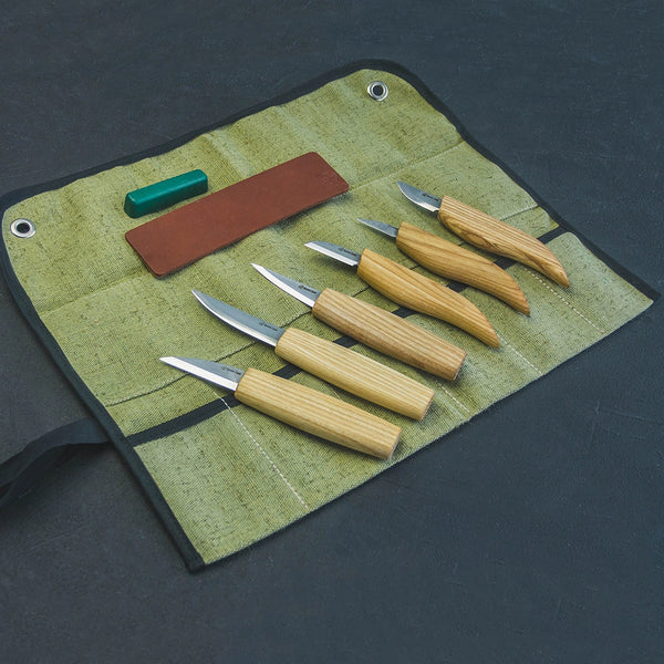6-Piece Wood Carving Set – Complete Wood Carving Knife Set In Tool Roll – S58