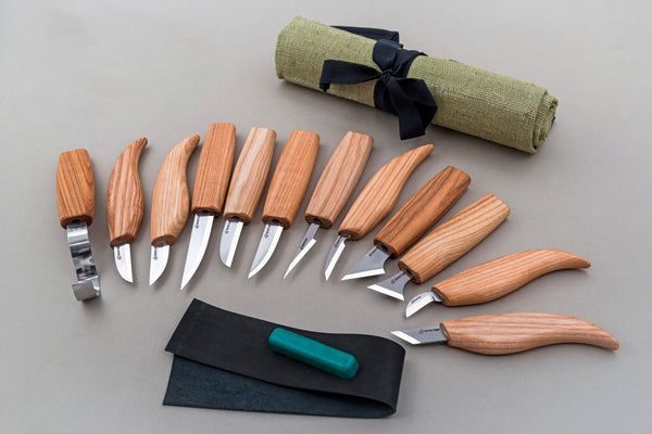 12-Piece Wood Carving Knife Set – Extended Wood Carving Set in Tool Roll – S10