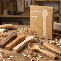 Spoon Carving Blanks Set (4 pcs) for Wood Carving – Mixed Wood (Basswood, Cherry, Mulberry, Walnut) – BB2