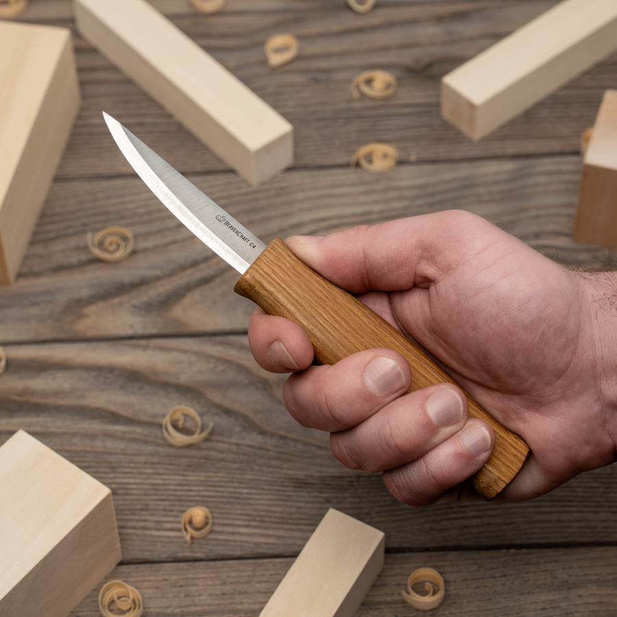 Sloyd Carving Knife C4S with Leather Sheath