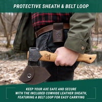 Splitting Hatchet for Firewood & Bushcraft – Compact Carbon Steel Wood Axe – AX3