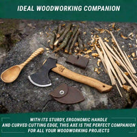 Splitting Hatchet for Firewood & Bushcraft – Compact Carbon Steel Wood Axe – AX3