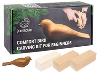 Double Bird Carving Set – Comfort Bird Carving Kit + Extra Cherry Block – BDIY01_BW_C