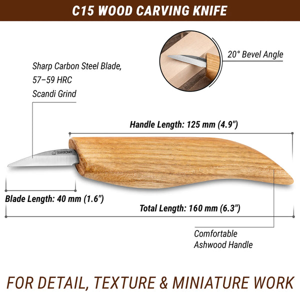 Detail Carving Knife – Wood Carving Knife for Delicate Cuts – C15