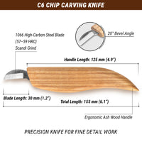 Chip Carving Knife C6 – Skewed Blade for Details