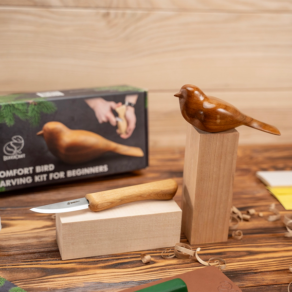Comfort Bird & Celtic Spoon DIY Set - Beginner Woodcarving Kits