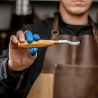 Compact Short Bent Wood Carving Gouge (Sweep #8) - K8A/14