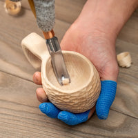 Compact Short Bent Wood Carving Gouge (Sweep #8) - K8A/14
