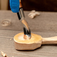 Compact Short Bent Wood Carving Gouge (Sweep #8) - K8A/14