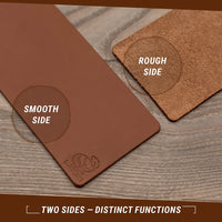 Leather Strop for Knife Sharpening – Double-Sided Leather Strop with Polishing Compound – LS2P1
