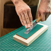 Leather Strop for Knife Sharpening – Double-Sided Leather Strop with Polishing Compound – LS2P1