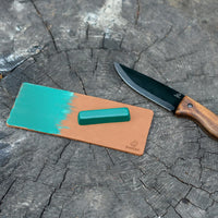 Leather Strop for Knife Sharpening – Double-Sided Leather Strop with Polishing Compound – LS2P1
