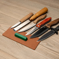 Leather Strop for Knife Sharpening – Double-Sided Leather Strop with Polishing Compound – LS2P1