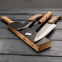 Leather Paddle Strop for Knife Sharpening – Double-Sided Leather Strop with Polishing Compound – LS6P1