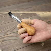 Palm-Handled Bent Carving Gouge (Sweep #8) - P8a/14