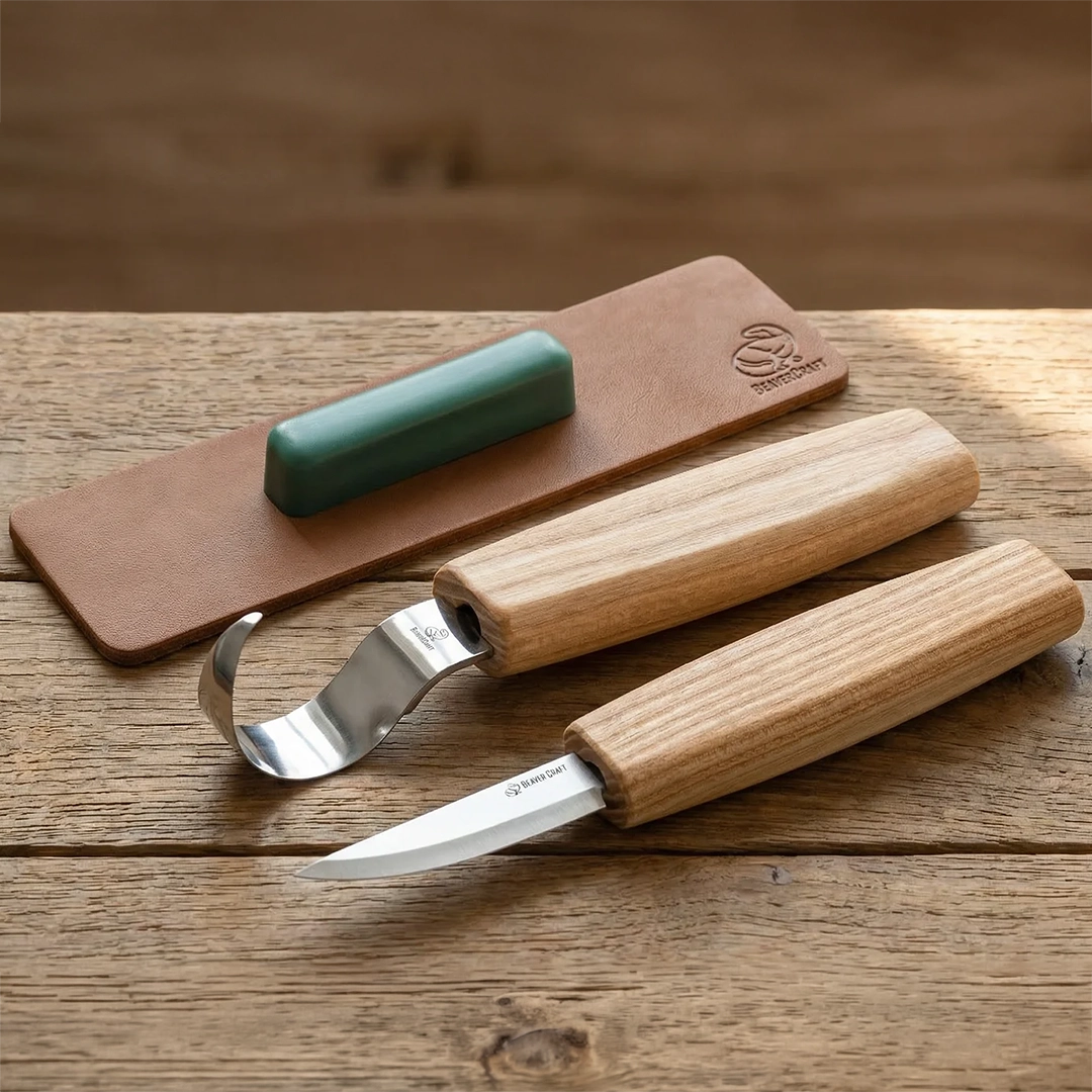 2-Piece Starter Spoon Carving Set – Mini Wood Carving Knife Set for Beginners – S01