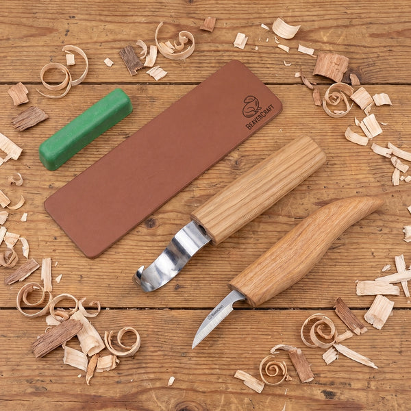 2-Piece Spoon Carving Set for Beginners – Mini Wood Carving Knife Set – S02