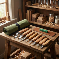 8-Piece Wood Carving Tool Set – Extended Wood Carving Knife Set in Tool Roll – S08