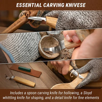 3-Piece Spoon Carving Set – Wood Carving Knife Set for Spoon Making in Tool Roll – S13
