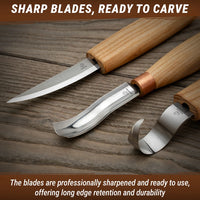3-Piece Spoon Carving Tool Set – Beginner to Pro Wood Carving Set in Tool Roll – S14M
