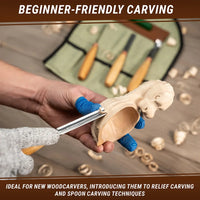4-Piece Wood Carving Tool Set – Wood Carving Gouge Chisel Set in Tool Roll – SC01