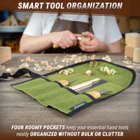 Tool Storage Roll – 4-Slot Canvas Roll-Up Tool Organizer – TR4