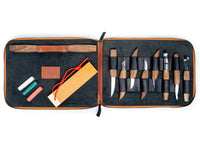 Leather Tool Storage Bag – 8-Slot Leather Tool Organizer with Outer Pocket – TR9X