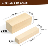 Set of Basswood Carving Blocks for Wood Carving – 10 pcs – BW10