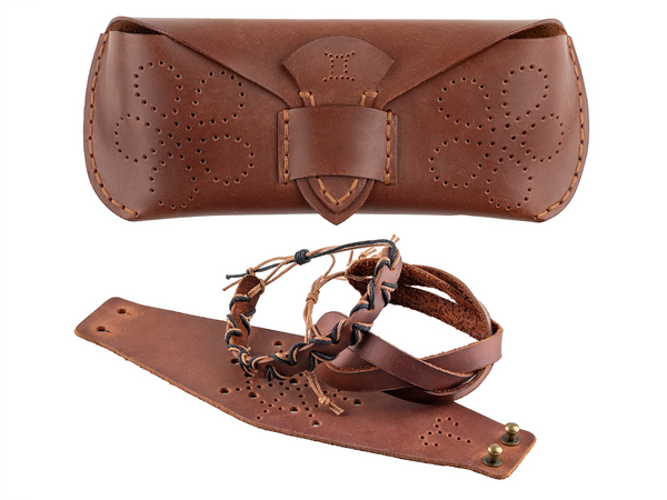 Accessory Pack – Complete Leather Crafting Kit Bundle with Bracelets & Glasses Case – BDIY_L_BC