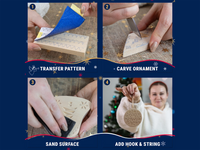 Christmas Ornaments Carving Kit – Complete Starter Chip Carving Kit for Beginners & Kids – DIY_Christmas