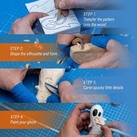 Ghosts Wood Carving Kit – Complete Whittling Kit for Beginners, Kids & Adults