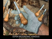 6-Piece Palm Carving Tool Set – Palm-Handled Wood Carving Gouge Chisel Set in Gift Box – SC05