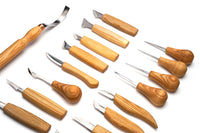 Left-Handed 42-Piece Wood Carving Tool Set – Large Wood Carving Kit with Wood Blocks, Spoon & Kuksa Blanks & Tool Storage Racks – S70L