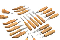 42-Piece Wood Carving Tool Set – Large Wood Carving Kit with Wood Blocks, Spoon & Kuksa Blanks & Tool Storage Racks – S70