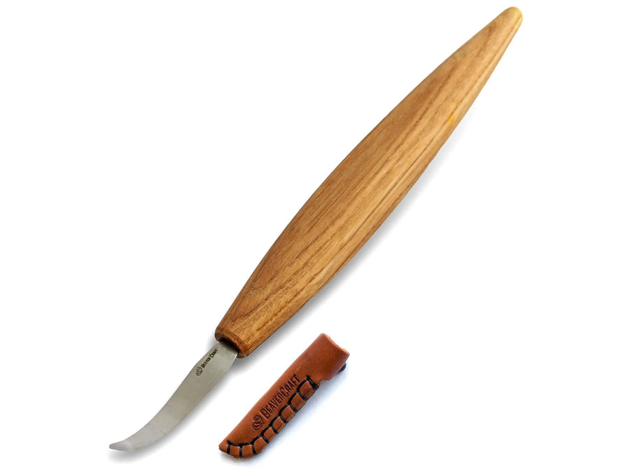 Spoon Carving Knife with Leather Sheath – Open Curve Hook Knife – SK4S