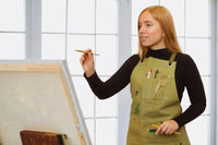 Adjustable Green Canvas Work Apron – Durable Workshop & Craft Apron / AP1