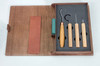 Spoon Carving Set of 4 Tools in a Book Case - S19 book