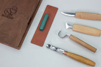 Spoon Carving Set of 4 Tools in a Book Case - S19 book
