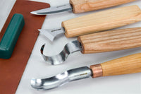 Spoon Carving Set of 4 Tools in a Book Case (Left-handed) - S19L book