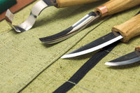 4-Piece Spoon & Kuksa Carving Tool Set – Wood Carving Set for Spoons & Bowls in Tool Roll – S43