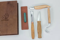 Spoon and Kuksa Carving Professional Set with Knives and Strop in a Book Case BeaverCraft - S43 book