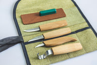4-Piece Wood Carving Tool Set – Wood Carving & Spoon Carving Knife Set in Tool Roll – S48