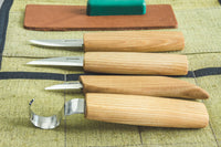 4-Piece Wood Carving Tool Set – Wood Carving & Spoon Carving Knife Set in Tool Roll – S48