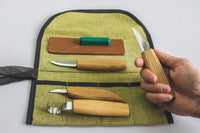 4-Piece Wood Carving Tool Set – Wood Carving & Spoon Carving Knife Set in Tool Roll – S48