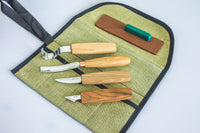 4-Piece Spoon & Kuksa Carving Set – Starter Spoon Carving Tool Set in Tool Roll – S49