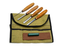 4-Piece Wood Carving Tool Set – Wood Carving Gouge Chisel Set in Tool Roll – SC02